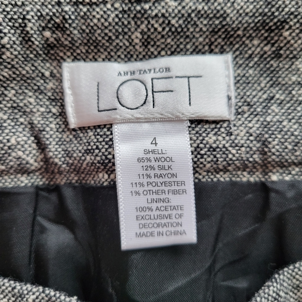 Loft Gray Sequin Wool Blend Skirt - Picture 7 of 10
